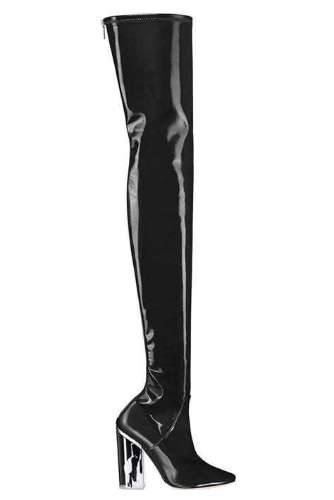 dior latex thigh high boots|lambskin thigh boots dior.